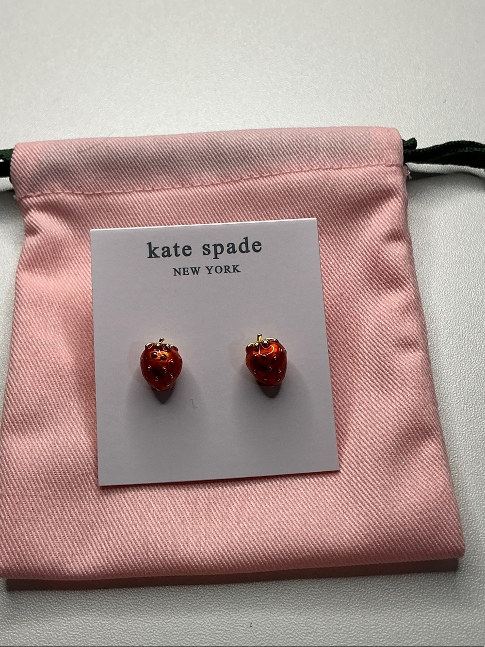 kate spade Red Enamel Strawberry Earrings